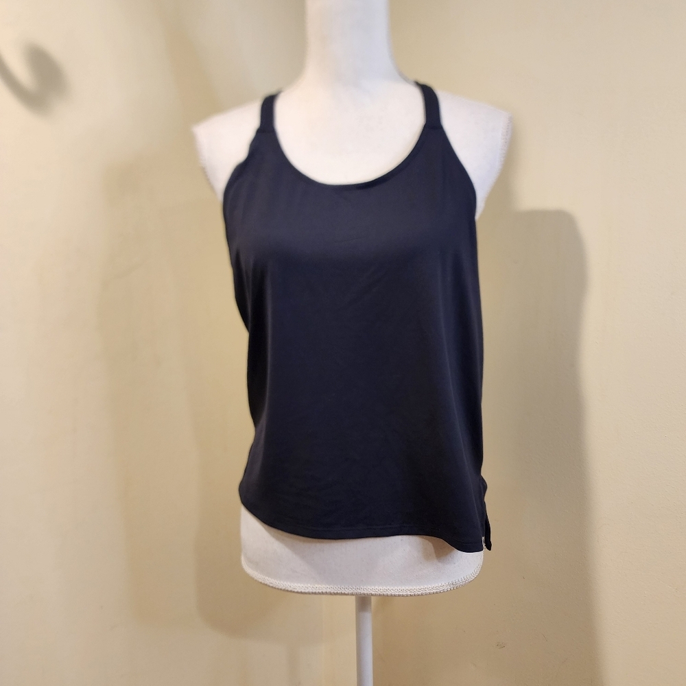 Demi Lovato Fabletics Black Activewear Racerback Tank Top Size M